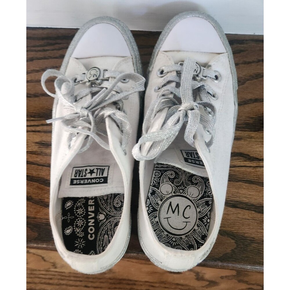 Converse x Miley Cyrus Sneakers Limited Edition White Silver Women's Size 6 - Picture 10 of 14